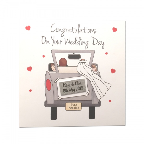 Personalised Congratulations Wedding Day Greeting Card